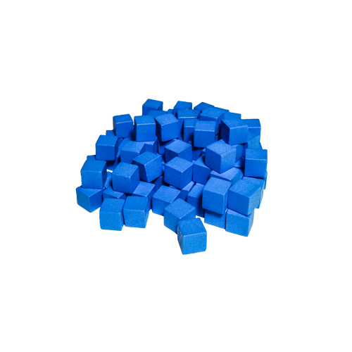 Набор фишек Деревянные кубы 8мм - 100шт (Синие)