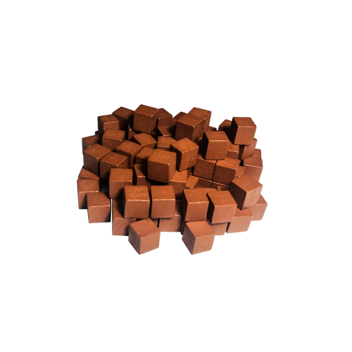 Набор фишек Деревянные кубы 8мм - 100шт (Коричневые)