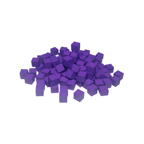 Набор фишек Деревянные кубы 8мм - 100шт (Фиолетовые)
