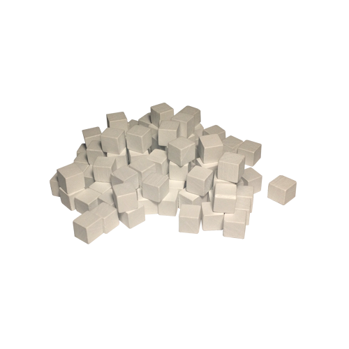 Набор фишек Деревянные кубы 8мм - 100шт (Белые)